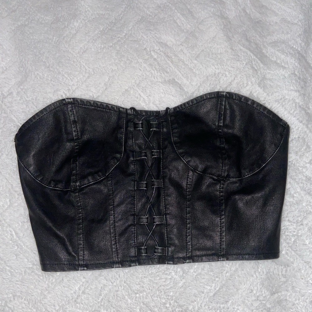 NWOT faux leather tube top